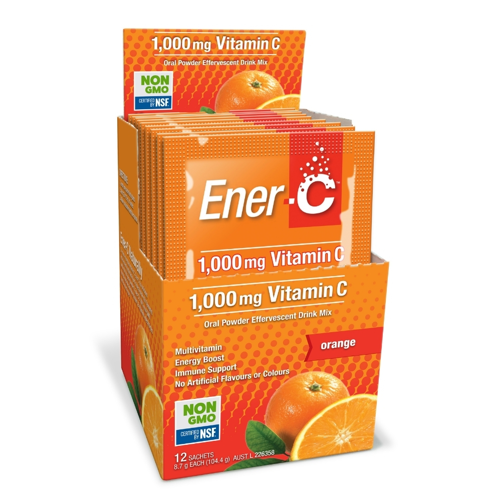Ener-c, vitamine c, préparation pour boisson en poudre effervescente,  pamplemousse mandarine