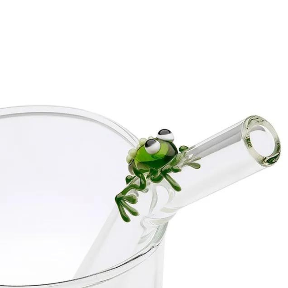 4 Pack of Frog Glass Straws Reusable Straws Glass Straw Glass Drinking Straw  Frog Straws Reusable Glass Straw Frog Gifts 